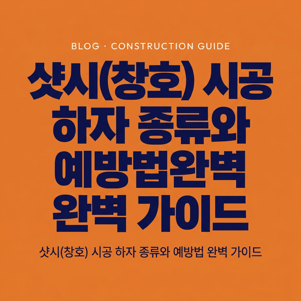샷시(창호) 시공 하자 종류와 예방법 완벽 가이드 대표 사진