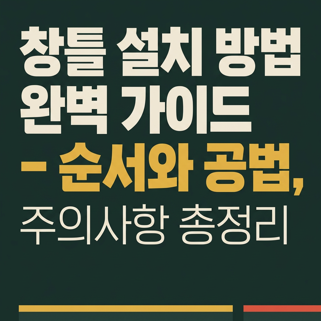창틀 설치 방법 완벽 가이드 – 순서와 공법, 주의사항 총정리 대표 사진