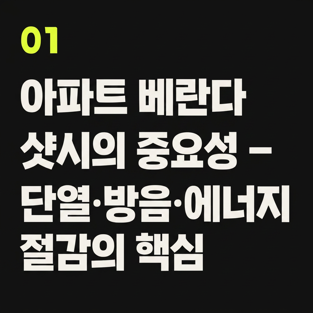 아파트 베란다 샷시의 중요성 – 단열·방음·에너지 절감의 핵심 대표 사진