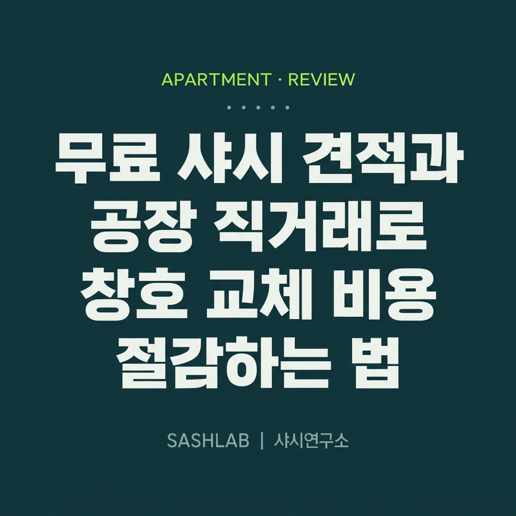 무료 샤시 견적과 공장 직거래로 창호 교체 비용 절감하는 법 대표 사진