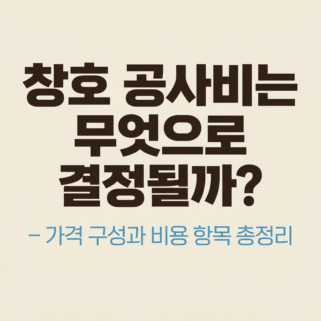 창호 공사비는 무엇으로 결정될까? – 가격 구성과 비용 항목 총정리 대표 사진
