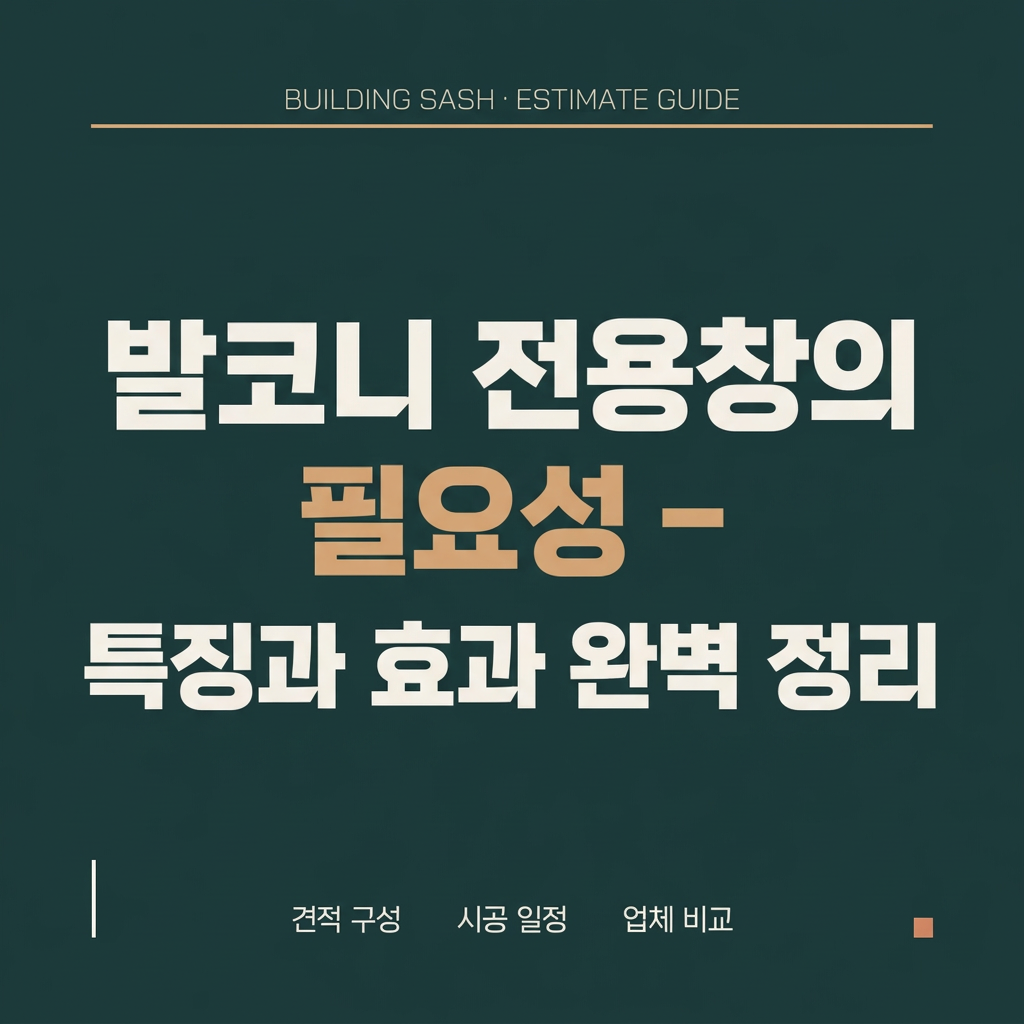 발코니 전용창의 필요성 – 특징과 효과 완벽 정리 대표 사진