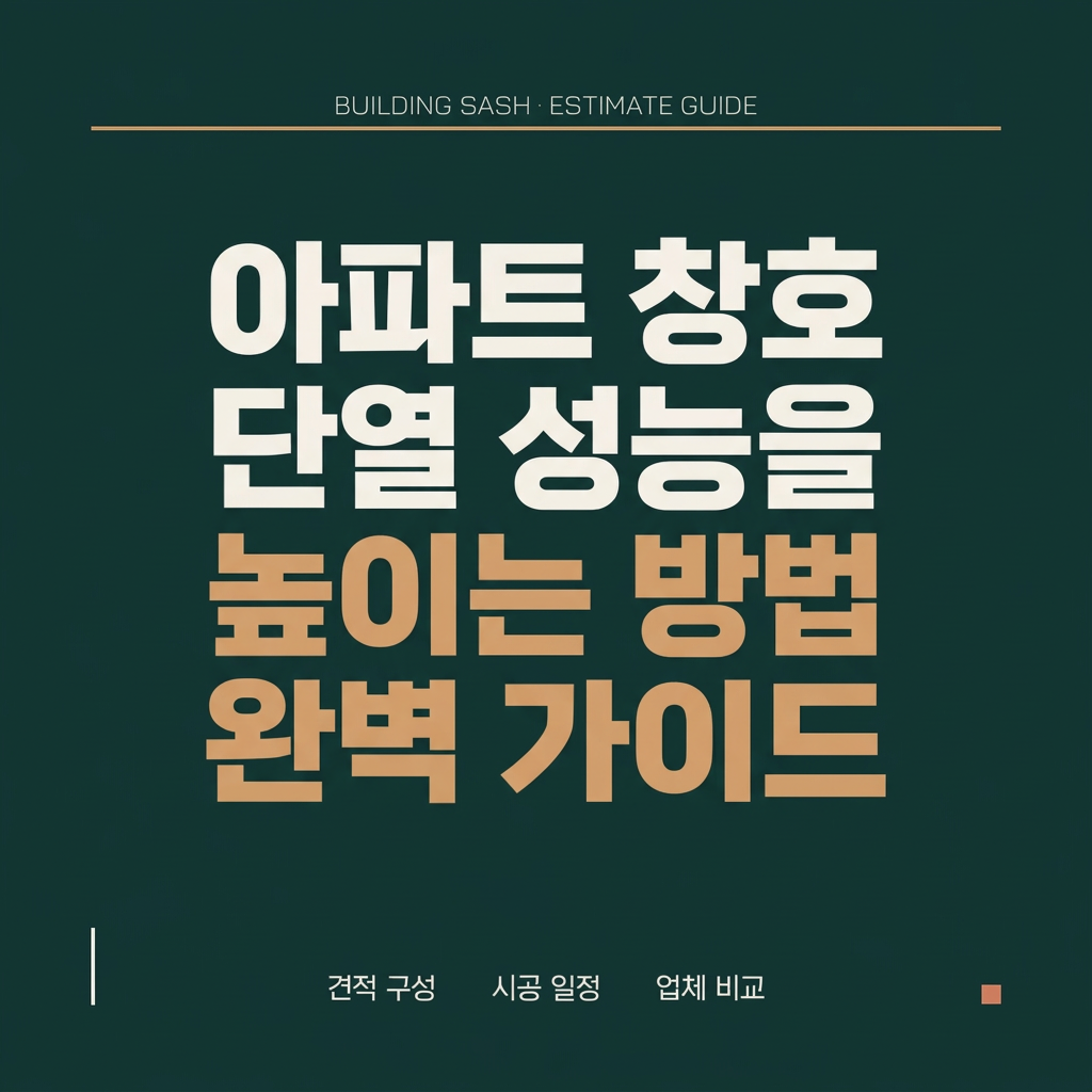 아파트 창호 단열 성능을 높이는 방법 완벽 가이드 대표 사진