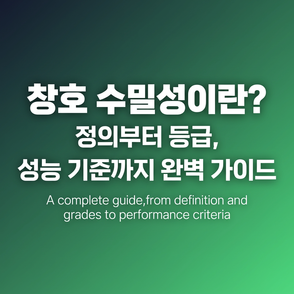 창호 수밀성이란? 정의부터 등급, 성능 기준까지 완벽 가이드 대표 사진