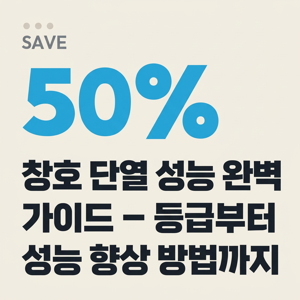 창호 단열 성능 완벽 가이드 – 등급부터 성능 향상 방법까지 대표 사진